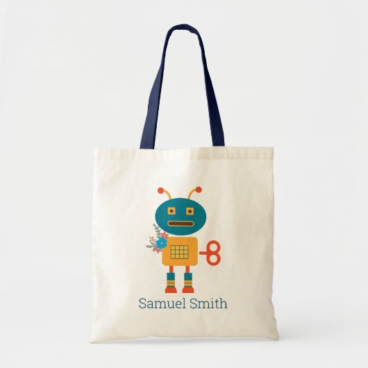 Ontwerp van een robot voor kinderen tote bag (Voorkant)