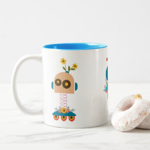 Ontwerp van een robot voor kinderen tweekleurige koffiemok