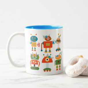 Ontwerp van een robot voor kinderen tweekleurige koffiemok