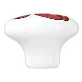 Ontwerp van een rode ballondierhond keramische knop (Zijkant)