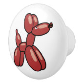 Ontwerp van een rode ballondierhond keramische knop (Rechts)