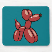 Ontwerp van een rode ballonhond muismat (Voorkant)