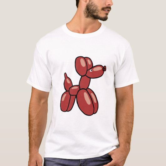 Ontwerp van een rode ballonhond t-shirt (Voorkant)