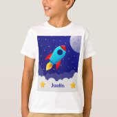 Ontwerp van een ruimte-avonturenraket t-shirt (Voorkant)