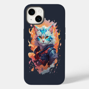 Ontwerp van een schattige ninja kat krijger iPhone 14 hoesje