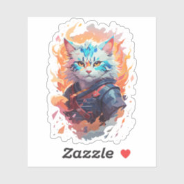 Ontwerp van een schattige ninja kat krijger sticker