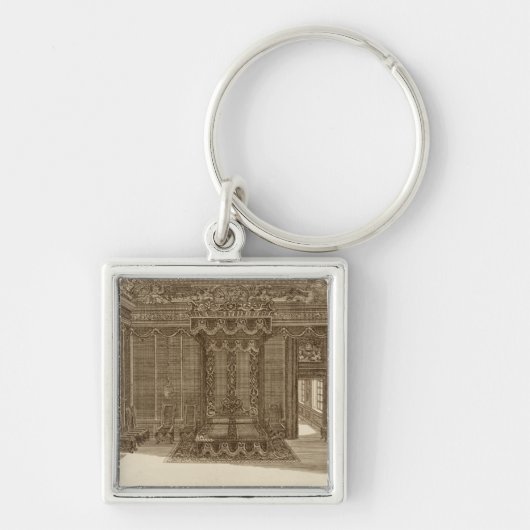 Ontwerp van een slaapkamer met een staatsbed, van sleutelhanger (Voorkant)