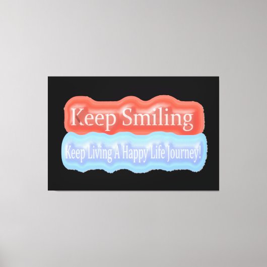 Ontwerp van een stutwerk over "Blijf glimlachen". Canvas Afdruk (Voorkant)