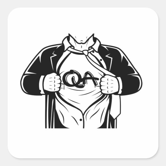 Ontwerp van een Super Software Quality Assurance-m Vierkante Sticker (Voorkant)