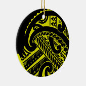 Ontwerp van een tattoo van het Samoaanse stamhout  Keramisch Ornament (Rechts)