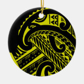 Ontwerp van een tattoo van het Samoaanse stamhout  Keramisch Ornament (Voorkant)