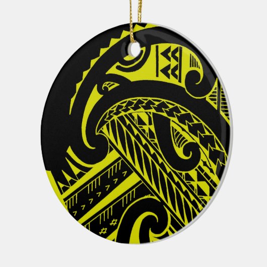 Ontwerp van een tattoo van het Samoaanse stamhout  Keramisch Ornament (Links)