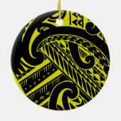 Ontwerp van een tattoo van het Samoaanse stamhout  Keramisch Ornament (Achterkant)