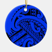 Ontwerp van een tattoo van het Samoaanse stamhout Keramisch Ornament (Voorkant)
