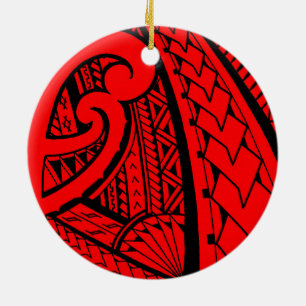 Ontwerp van een tattoo van het Samoaanse stamhout  Keramisch Ornament