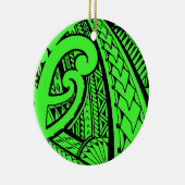 Ontwerp van een tattoo van het Samoaanse stamhout  Keramisch Ornament (Rechts)