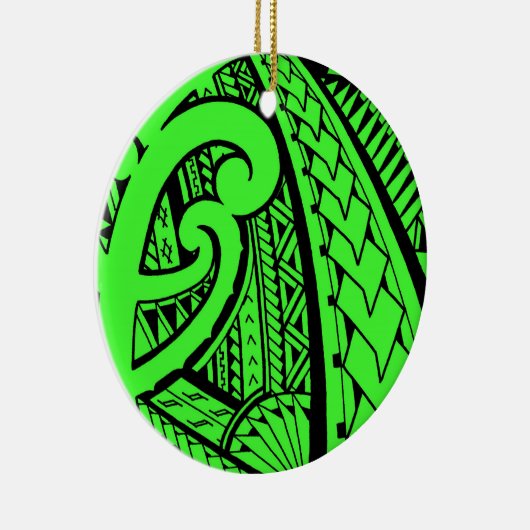 Ontwerp van een tattoo van het Samoaanse stamhout  Keramisch Ornament (Rechts)