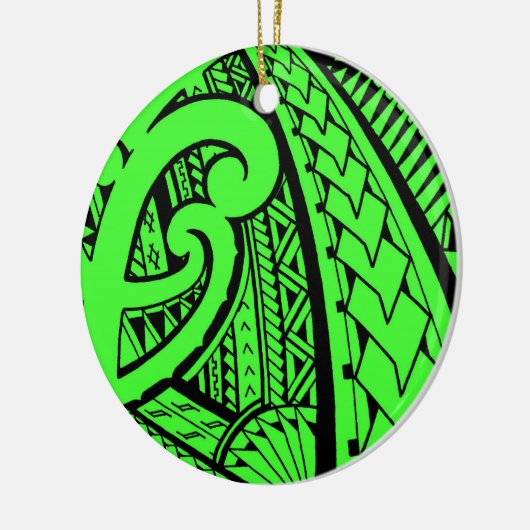 Ontwerp van een tattoo van het Samoaanse stamhout  Keramisch Ornament (Links)