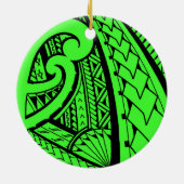 Ontwerp van een tattoo van het Samoaanse stamhout  Keramisch Ornament (Achterkant)