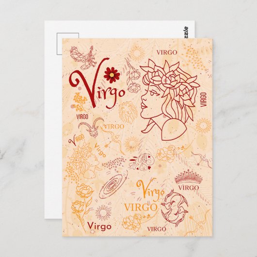 Ontwerp van een vigo Zodiac Design Horoscope Briefkaart (Voorkant / Achterkant)