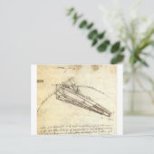 Ontwerp van een vliegmachine door Leonardo Da Vinc Briefkaart (Staand voorkant)