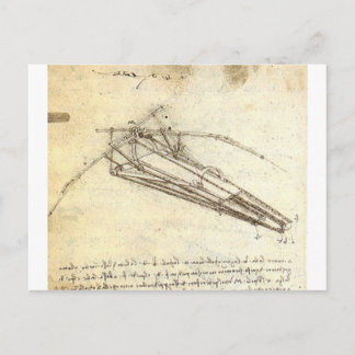 Ontwerp van een vliegmachine door Leonardo Da Vinc Briefkaart