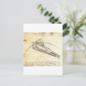 Ontwerp van een vliegmachine door Leonardo Da Vinc Briefkaart (Staand voorkant)