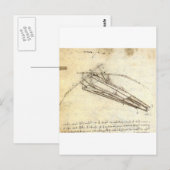 Ontwerp van een vliegmachine door Leonardo Da Vinc Briefkaart (Voorkant / Achterkant)
