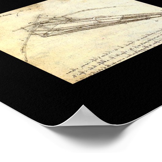 Ontwerp van een vliegmachine door Leonardo Da Vinc Poster (Hoek)