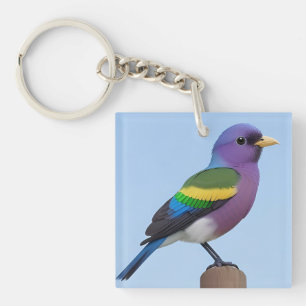 🌿 Ontwerp van een vogeltje in een boom voor een n Sleutelhanger