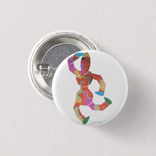 Ontwerp van eeniepenselen ronde button 3,2 cm (Voorkant /achterkant)