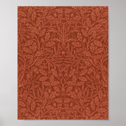 Ontwerp van eikenbladeren door William Morris Poster (Voorkant)