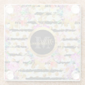 Ontwerp van elastische veerbloemen en -strepen glazen onderzetter (Achterkant)