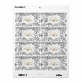 Ontwerp van Elegant Hand-tekenflorale doodles Etiket (Full Sheet)