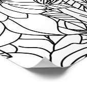 Ontwerp van Elegant Hand-tekenflorale doodles Poster (Hoek)