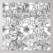 Ontwerp van Elegant Hand-tekenflorale doodles Poster (Voorkant)