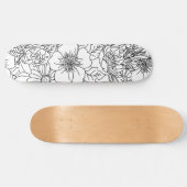 Ontwerp van Elegant Hand-tekenflorale doodles Skateboard (Horizontaal)
