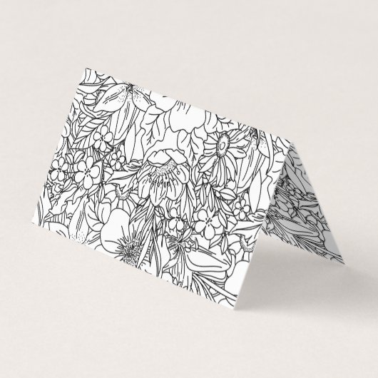 Ontwerp van Elegant Hand-tekenflorale doodles Visitekaartje (Achterkant)