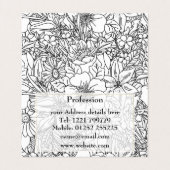 Ontwerp van Elegant Hand-tekenflorale doodles Visitekaartje (Binnenkant ongevouwen)