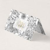 Ontwerp van Elegant Hand-tekenflorale doodles Visitekaartje (Voorkant)