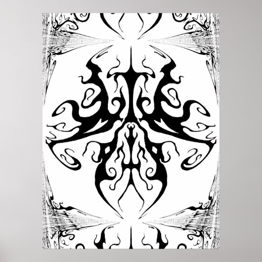 Ontwerp van elegant Tattoo op basis van stam - zwa Poster (Voorkant)