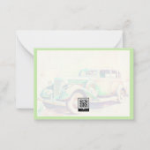ONTWERP VAN ELEGANT WATERVERF VINTAGE CAR NOTITIEKAARTJE (Voorkant)