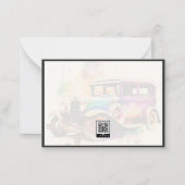 ONTWERP VAN ELEGANT WATERVERF VINTAGE CAR NOTITIEKAARTJE (Voorkant)