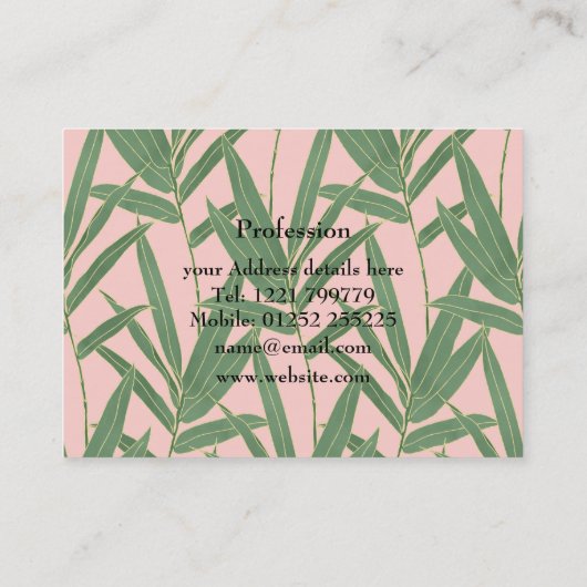 Ontwerp van elegante bamboe visitekaartje (Achterkant)