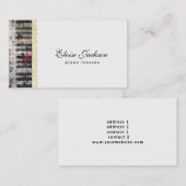 ontwerp van elegante florale piano - lessen visitekaartje (Voorkant / Achterkant)