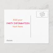 Ontwerp van elke partij uitnodiging briefkaart (Achterkant)