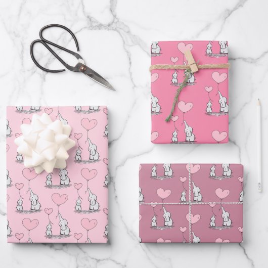 Ontwerp van ellephant Love Design Wrapping Paper S (Voorkant)
