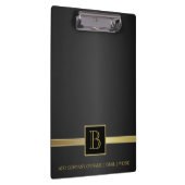 Ontwerp van Executive Black & Gold Monogram Klembord (Rechts)