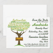 Ontwerp van familiereünie. kaart (Voorkant / Achterkant)