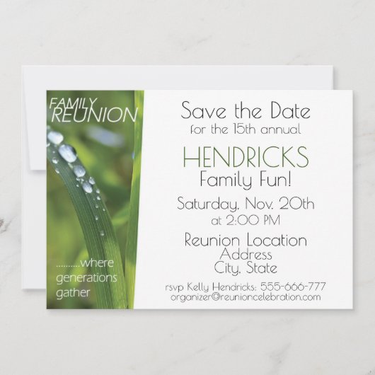 Ontwerp van familiereünie. kaart (Voorkant)